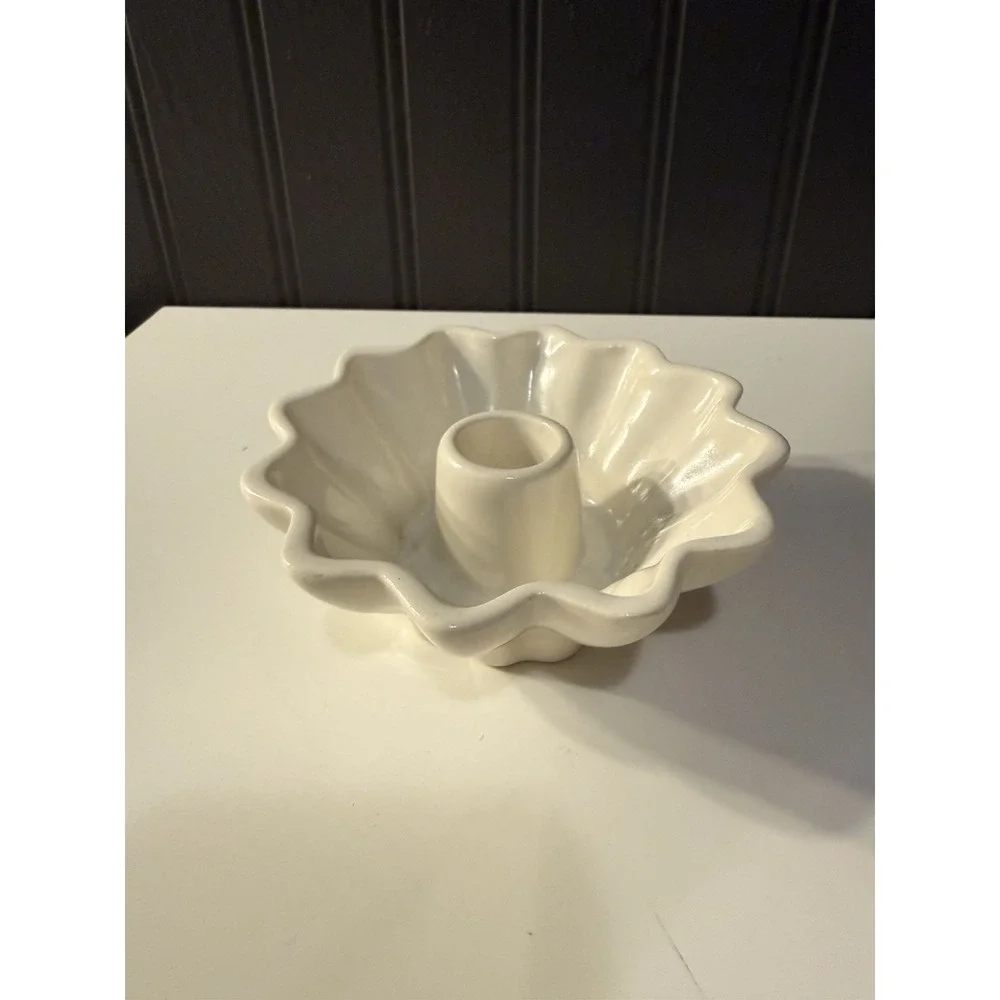 Vtg Red Wing Pottery Fluted Candle Holder Midwest USA pottery 1619